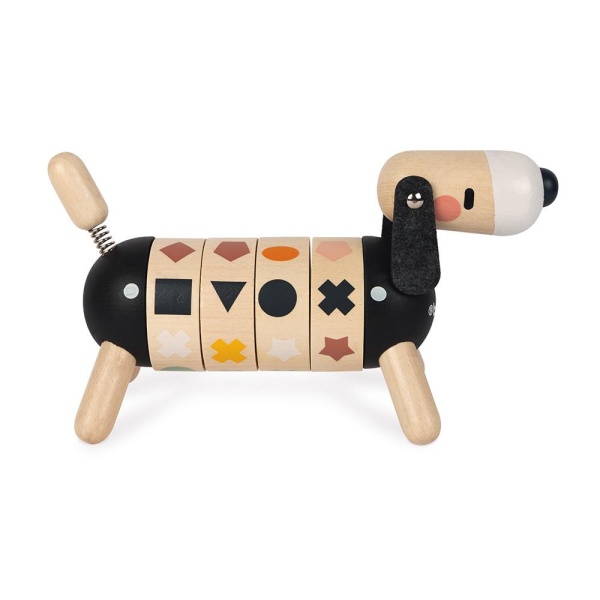 Куче с цветове и форми - дървена играчка