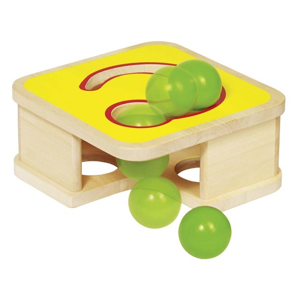 Дървена играчка Писта с топки и чукче