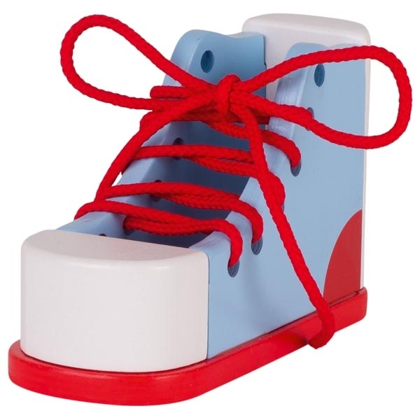 Обувка с връзки 2 - дървена играчка Монтесори
