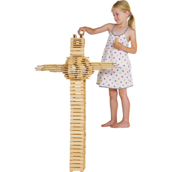 Детски дървен строител КАПЛА - 200 елемента