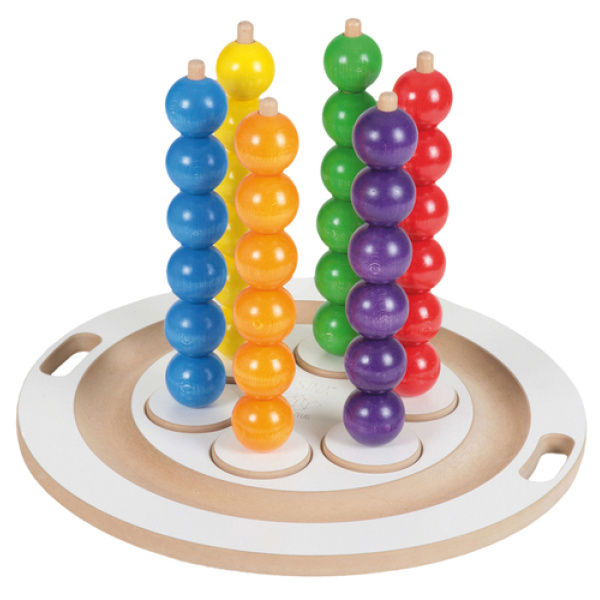 Игра за нанизване - Кули от дървени топчета