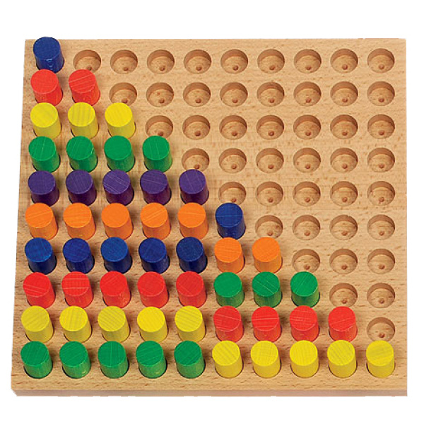 Детска дървена табла за вгнездяване със 100 отвора