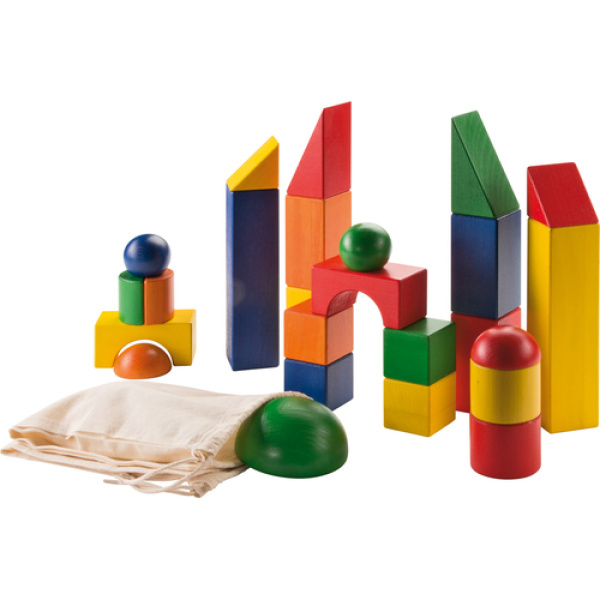 Детски дървен строител - цветен 26 части