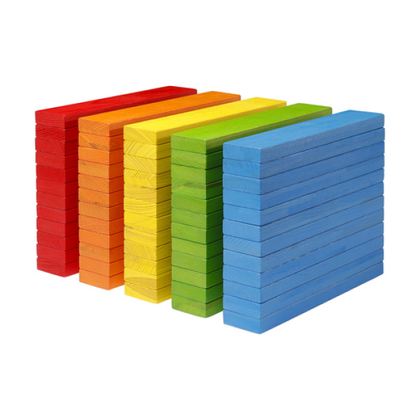 Детски дървен строител ДУПЛА цветен - 120 елемента