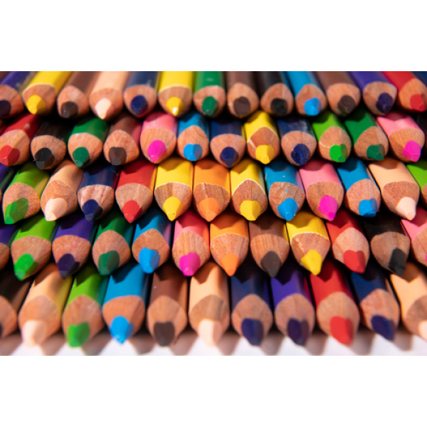 Триъгълни цветни моливи за рисуване Dusyma - дървена кутия, 144 бр.