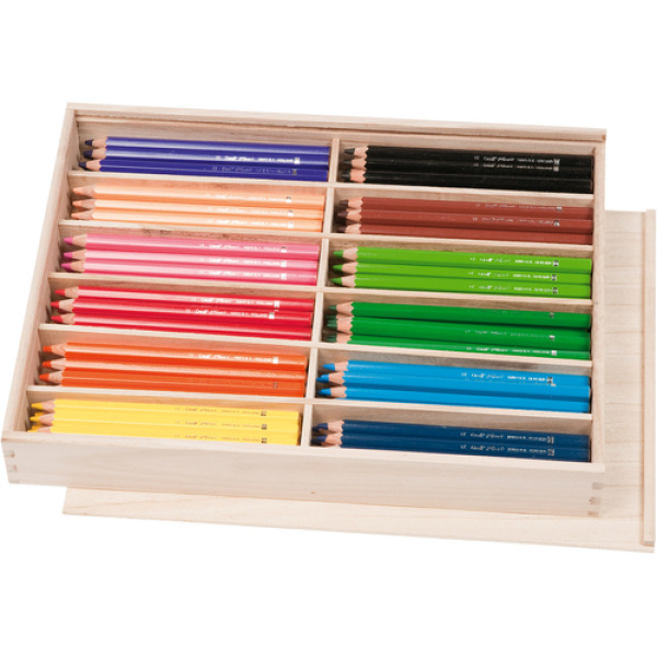 Цветни моливи за рисуване Creal - дървена кутия, 144 бр.