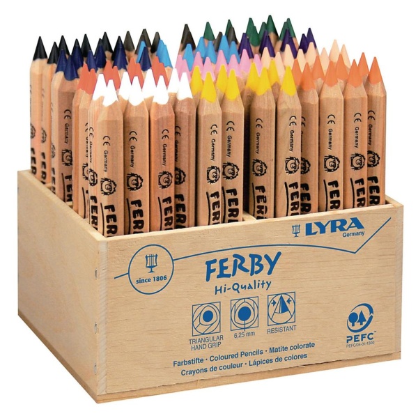 Цветни моливи за рисуване LYRA FERBY - дървена кутия, 96 бр.