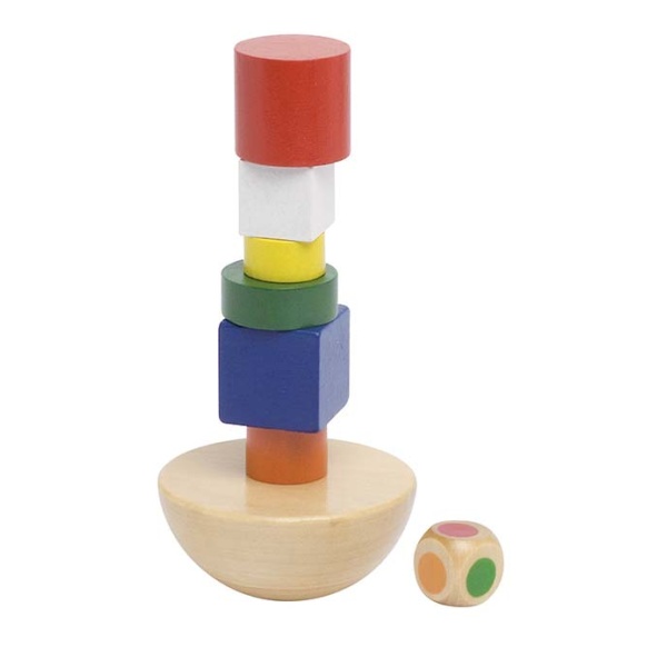 Балансираща кула малка - дървена играчка