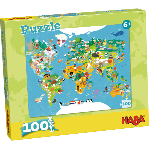 Пъзел с карта на света - 100 части