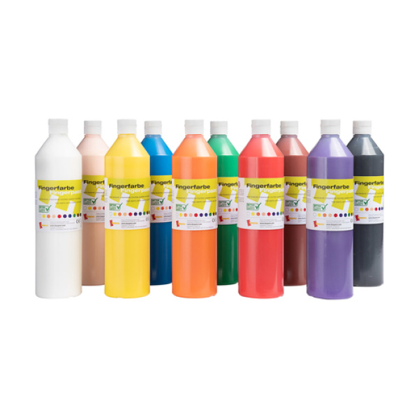 Бои за рисуване с пръсти комплект 10 цвята х 750 мл