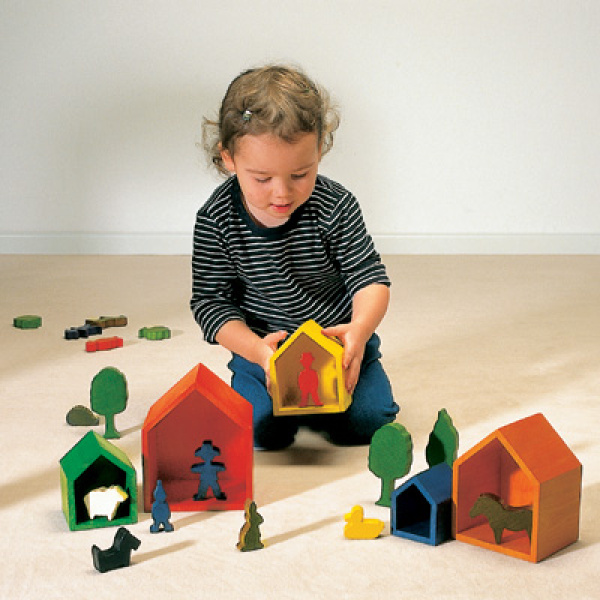 Къщички ДЪГА - дървена играчка