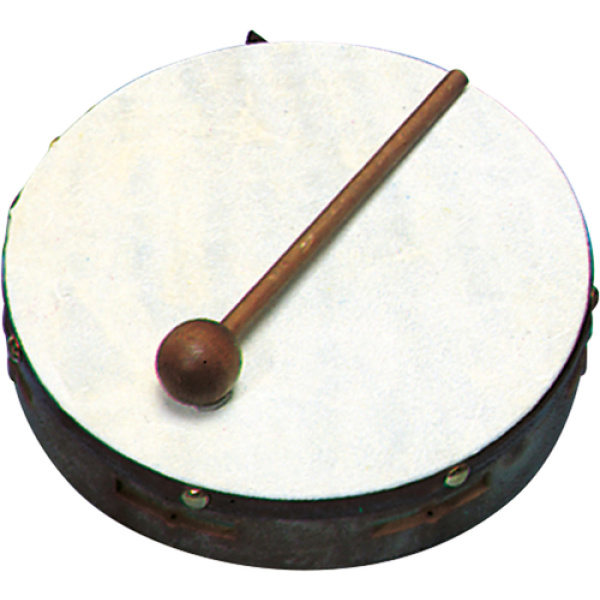 Детски дървен барабан 21 см. - музикален инструмент