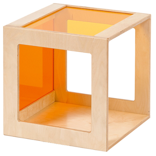 Дървен куб с акрилни стени 2 - съоръжение за игра на закрито