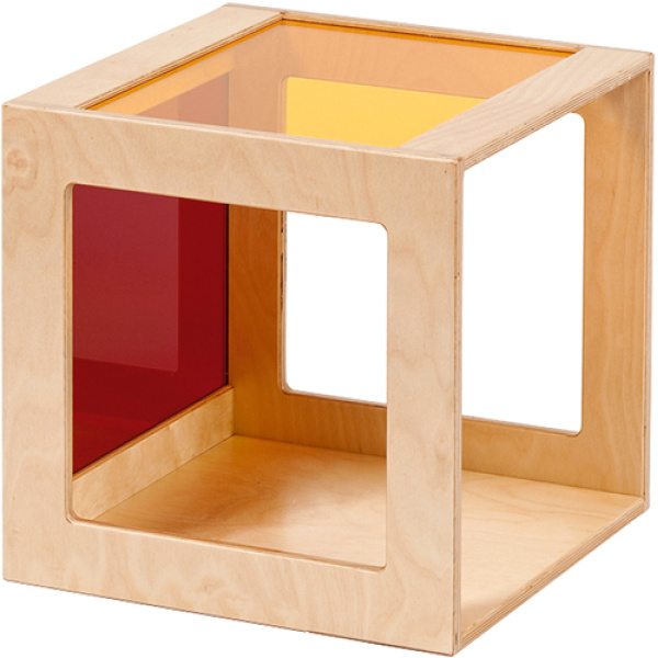 Дървен куб с акрилни стени 1 - съоръжение за игра на закрито