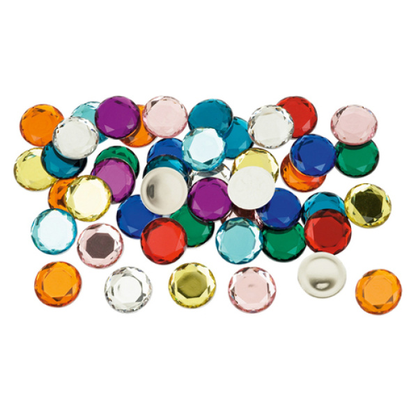 Блестящи камъчета за декорация и украса - 10 цвята, 50 бр.