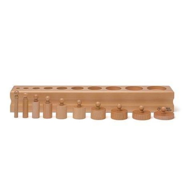 Кутия цилиндри 3 - дървена играчка Монтесори