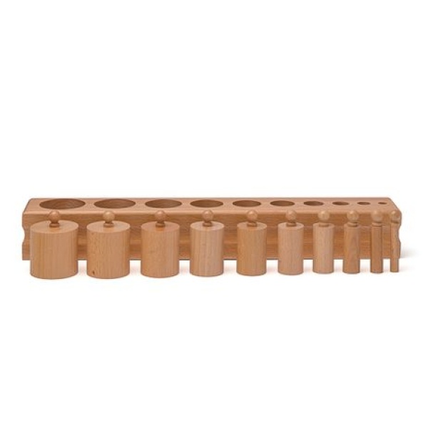 Кутия цилиндри 2 - дървена играчка Монтесори