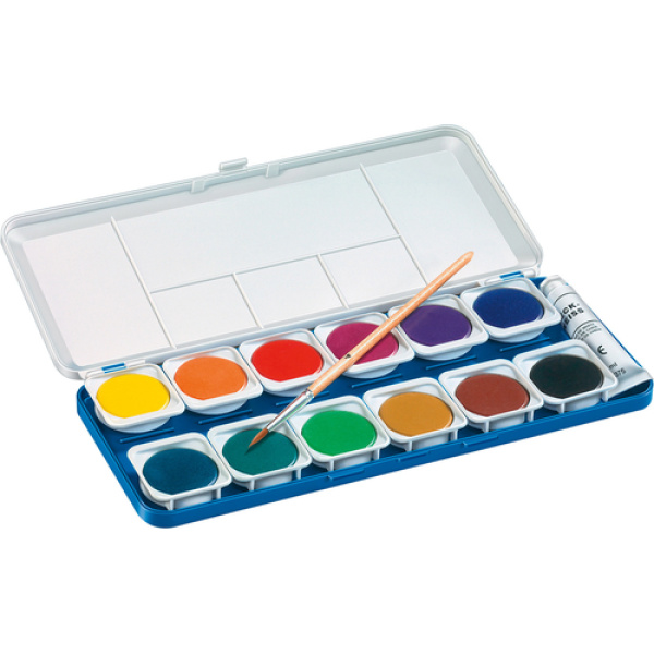 Водни боички Staedtler - метална кутия, 12 цвята