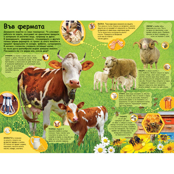 Голяма говореща книга за фермата - детска книжка със звуци