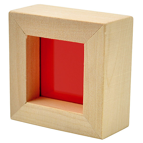 Дървени строителни блокчета с цветни акрилни страни - 24 части