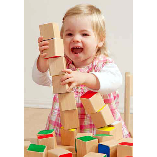 Детски дървени кубчета с наклон