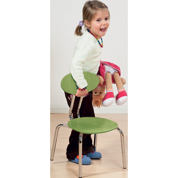 Дървено детско столче с метални крака Joya Mini