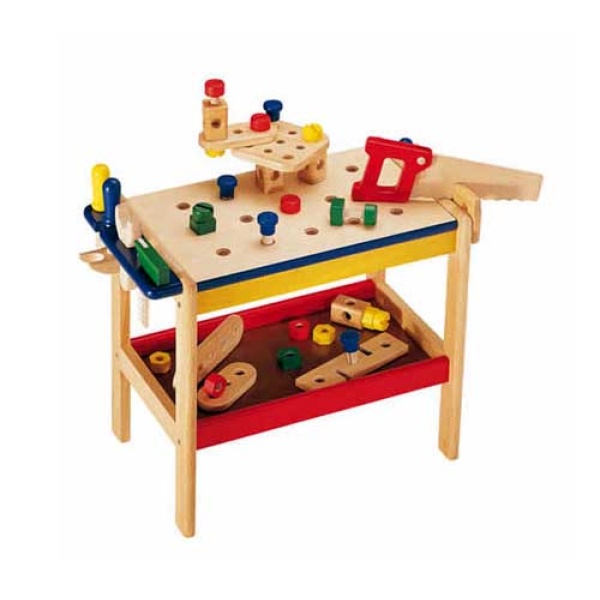 Детска дървена работна маса с инструменти