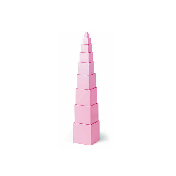 Розова кула - дървена играчка Монтесори