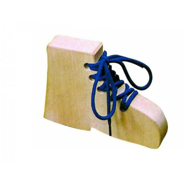 Обувка с връзка 1 - дървена играчка Монтесори