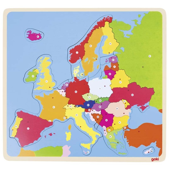 Държавите в Европа - дървен пъзел с дръжки