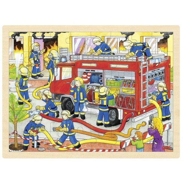 Пожарна - дървен пъзел 48 части