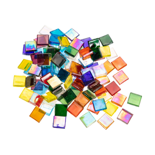 Мозайка от цветно сатинирано стъкло за декорация - 100 части