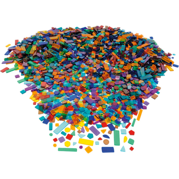 Акрилна мозайка за декорация - цветен микс, 1 кг, 4400 елемента
