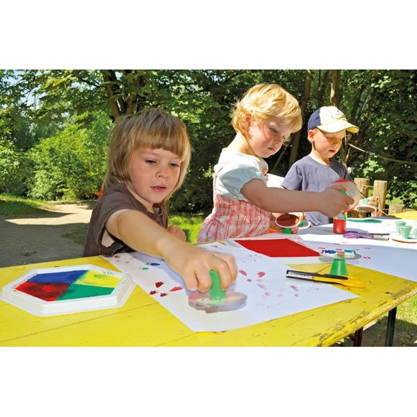 Детски печати за оцветяване Горски животни и техните стъпки - 6 бр.