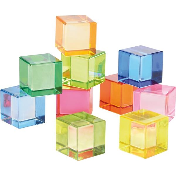 Цветни акрилни кубчета за игра – 10 бр.