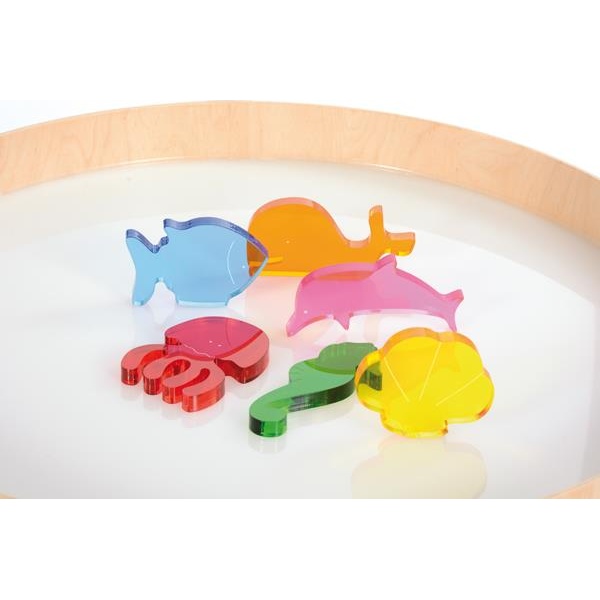Морски животни – цветни акрилни фигури за игра, 6 бр.