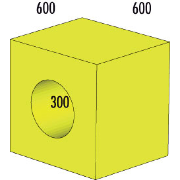 Куб MAX с кръгъл отвор 60х60х60 см - мек модул за игра
