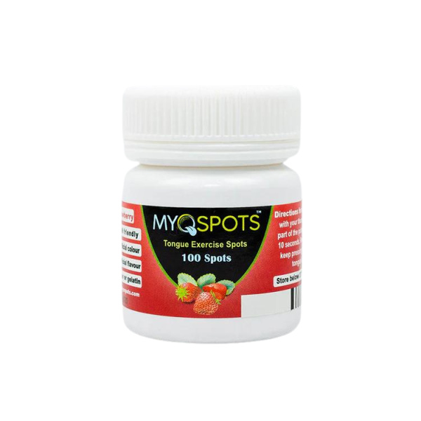 Таблетки за упражнение на езика MYOSPOTS - 100 бр., вкус ягода