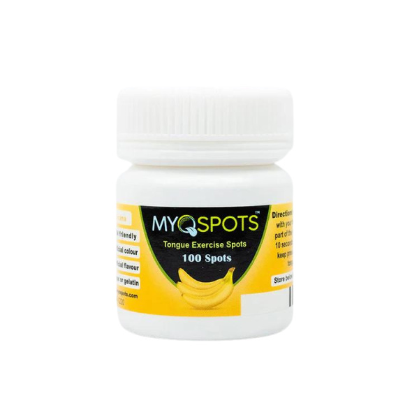 Таблетки за упражнение на езика MYOSPOTS - 100 бр., вкус банан